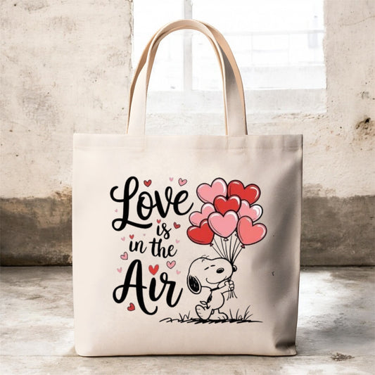 Valentines snoopy tote bag