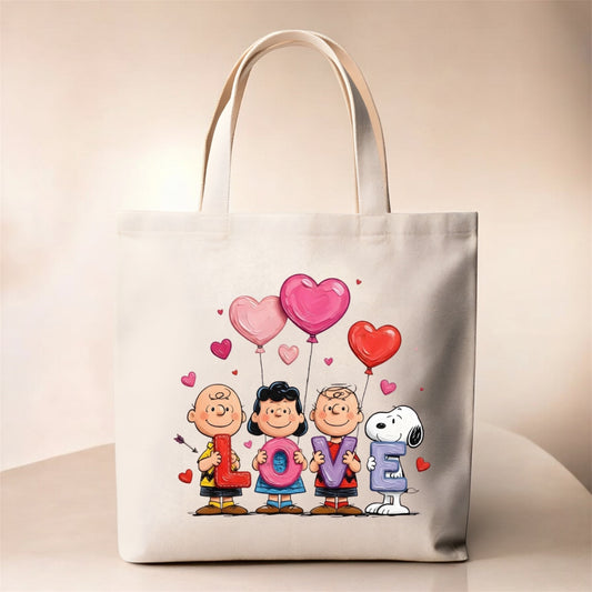 Valentines peanuts tote bag