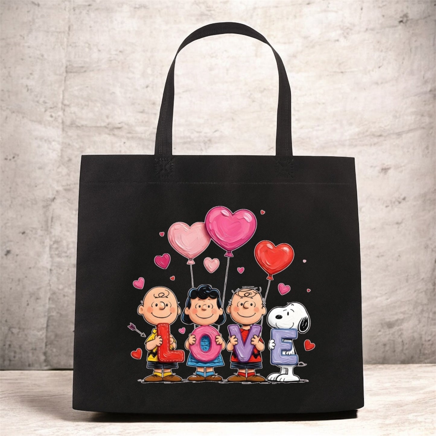 Valentines peanuts tote bag