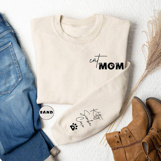 cat mom crewneck